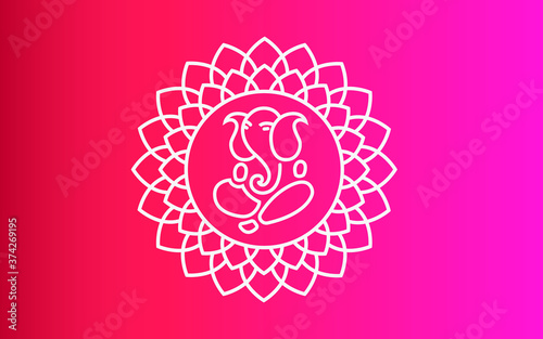 lord Ganesha illustration design in a flower shape