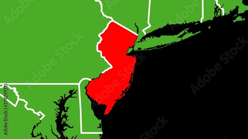 ニュージャージー州の位置がアップになって赤く表示されます。背景はアルファチャンネル(透明)です。