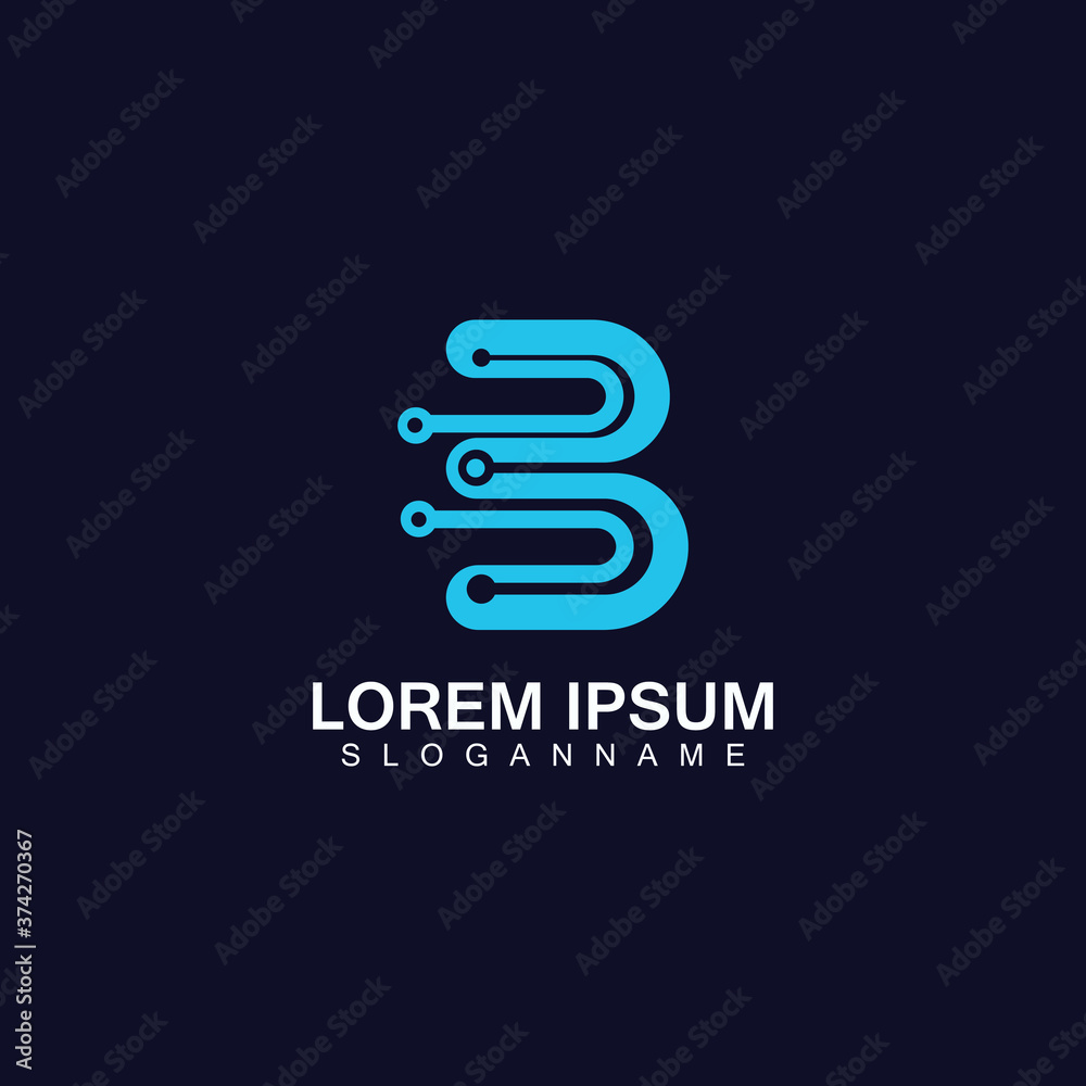Letter B technology Logo Concept. Creative and Elegant illustration Logo design Letter B technology Logo Concept. Creative and Elegant illustration Logo design