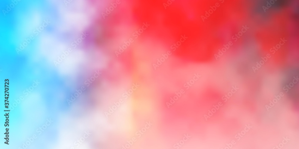 Light Multicolor vector layout with cloudscape. Abstract colorful clouds on gradient illustration. Pattern for your booklets, leaflets.