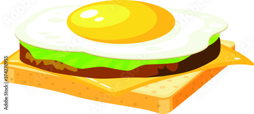 Sandwich with cutlet and omelette. Design template for promo, menu, flyer.