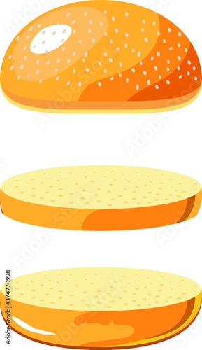 Burger bun. Bread with sesame seeds