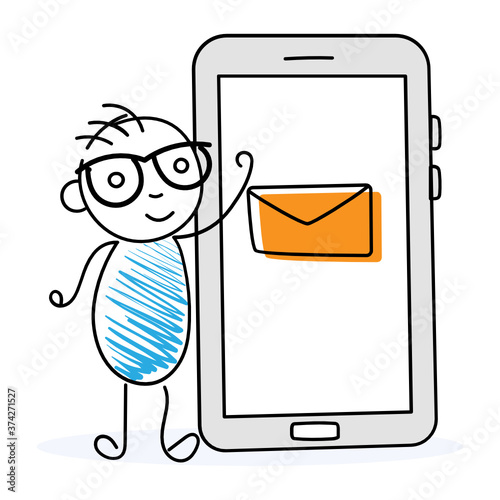 
Speech bubble with mobile conceptualizing messaging vector, flat illustration 
