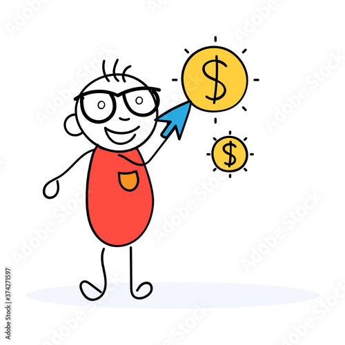 
Ppc design, pay per click concept in modern flat style 
