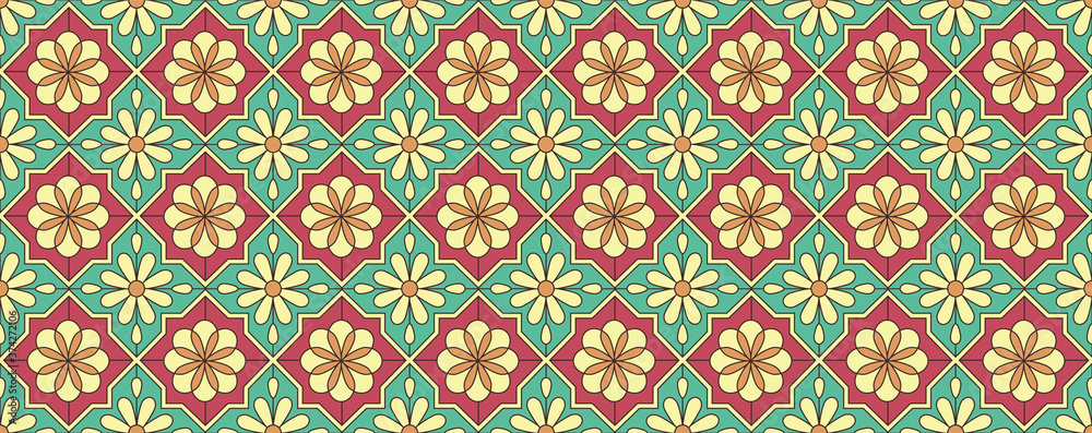 70's retro seamless pattern material vector illustration