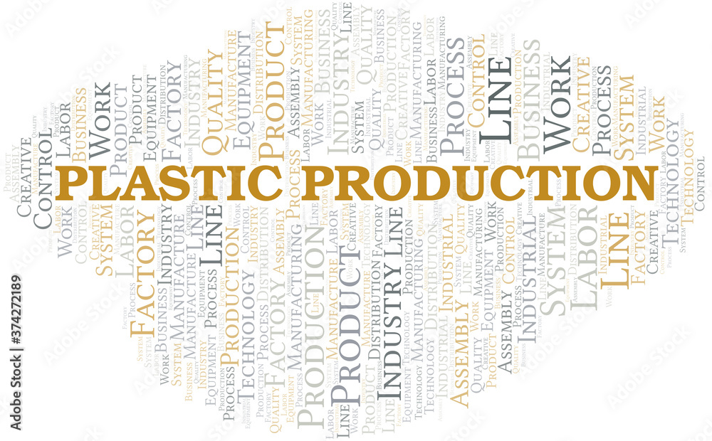 Fototapeta premium Plastic Production word cloud create with text only.