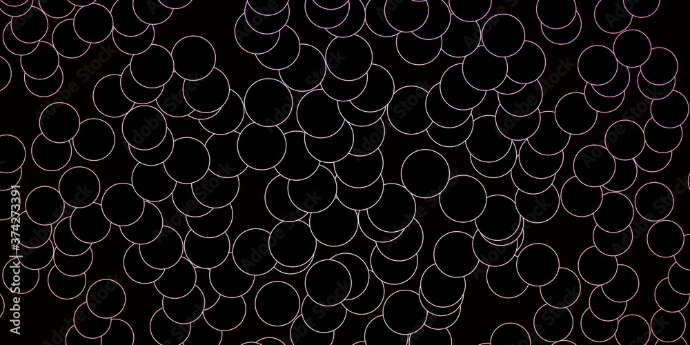 Obraz premium Dark Pink vector texture with disks. Abstract colorful disks on simple gradient background. Pattern for booklets, leaflets.