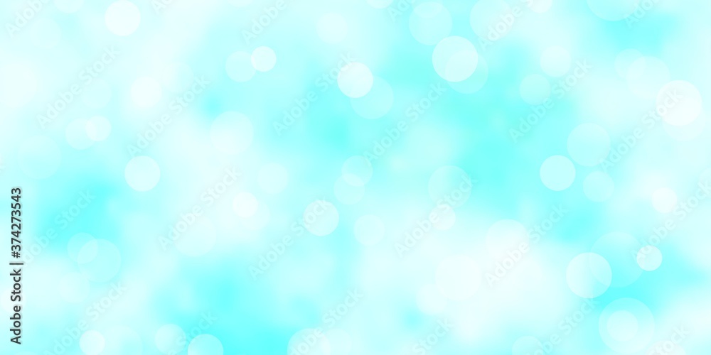 Light BLUE vector pattern with circles. Glitter abstract illustration with colorful drops. New template for your brand book.