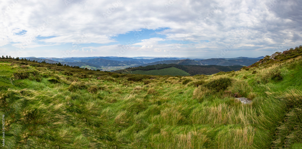 Panorama view of Trabada lanscape in Galicia Panorama view of Trabada lanscape in Galicia