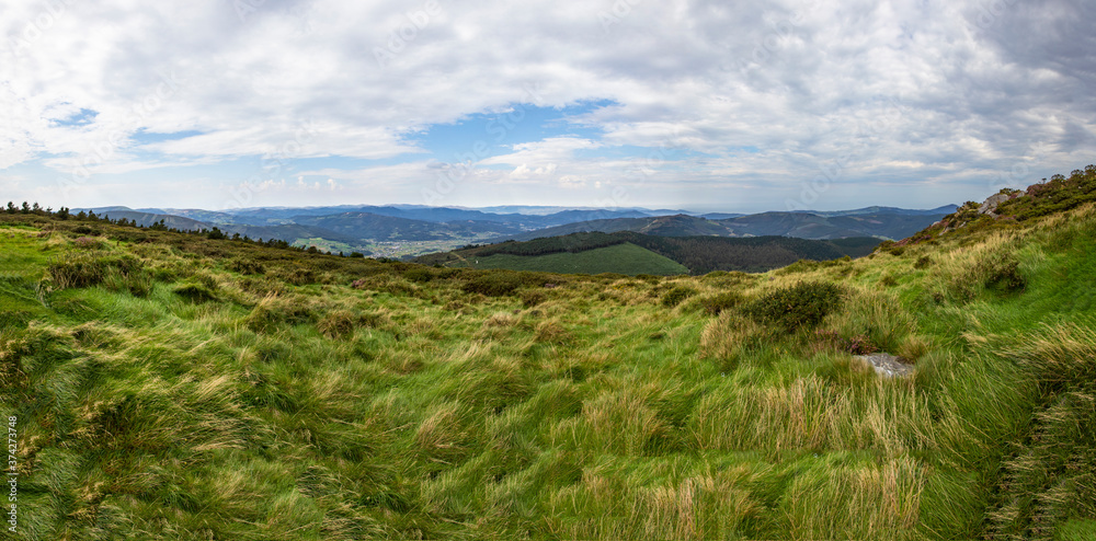 Panorama view of Trabada lanscape in Galicia