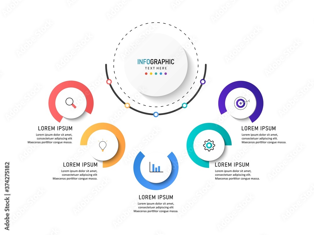 Fototapeta premium Vector Infographic label design template with icons and 4 options or steps. Can be used for process diagram, presentations, workflow layout, banner, flow chart, info graph.