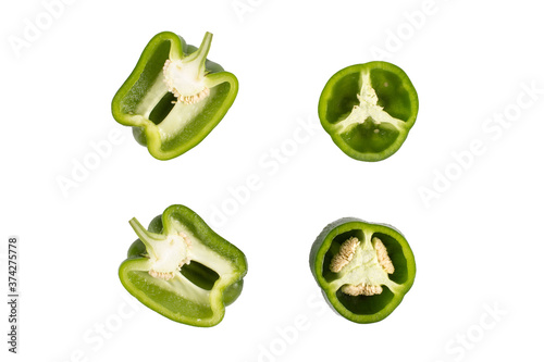 Fresh large green bell pepper, perfect isolate on a white background.