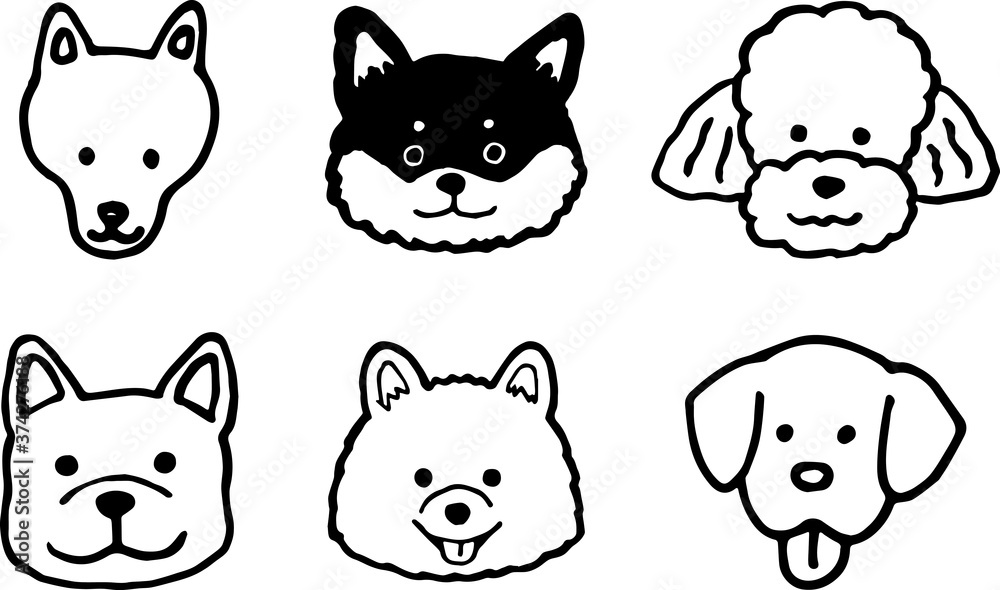 6 different dog face icons 6 different dog face icons