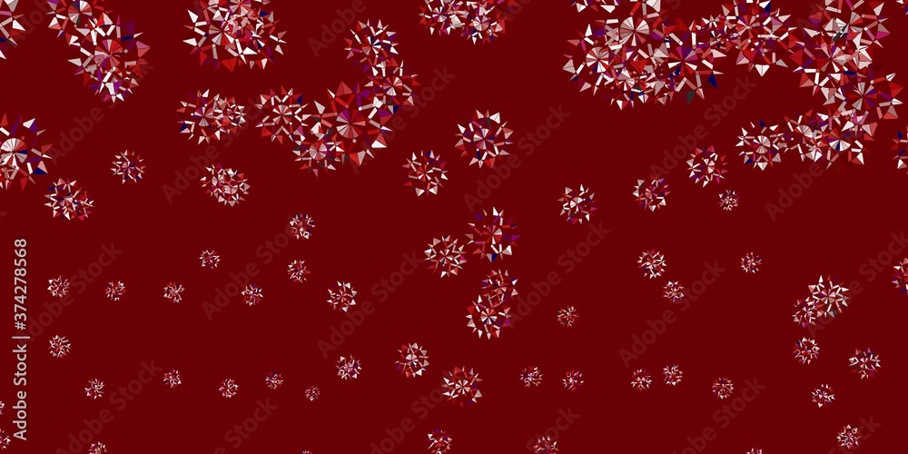 Light red vector layout with beautiful snowflakes. Light red vector layout with beautiful snowflakes.