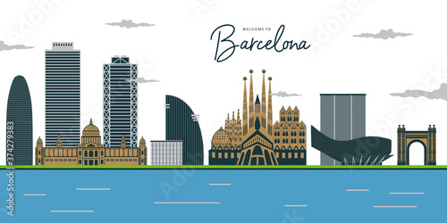 Aerial view of Barcelona. C...