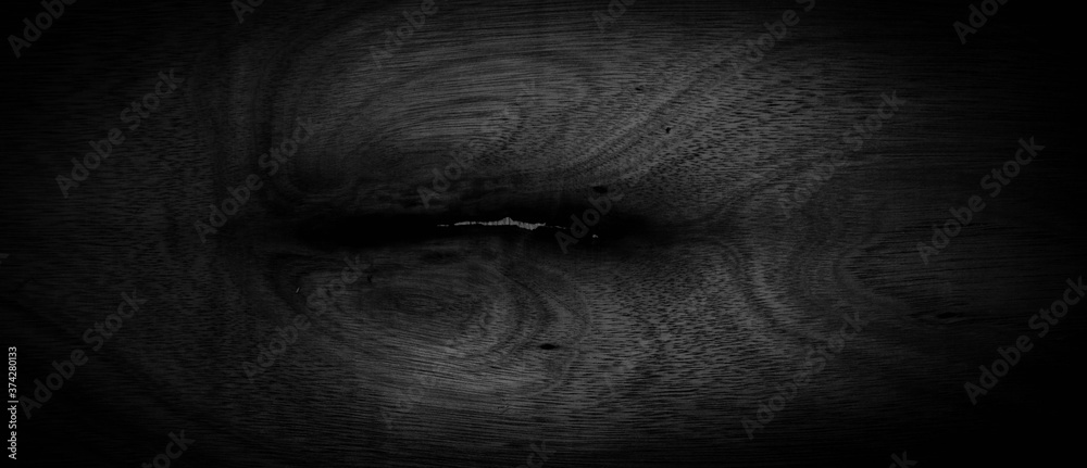 Fototapeta premium Wood Dark background, Wooden pattern black wall, abstract plank board for design