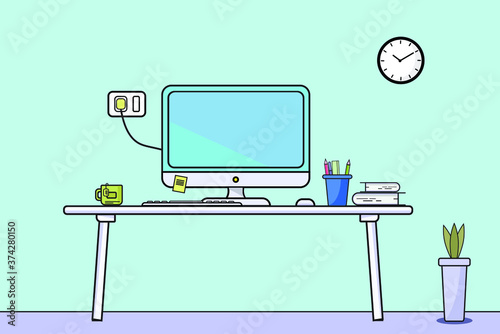 Creative office workplace, Home Office workspace, Designers computer, Programmer