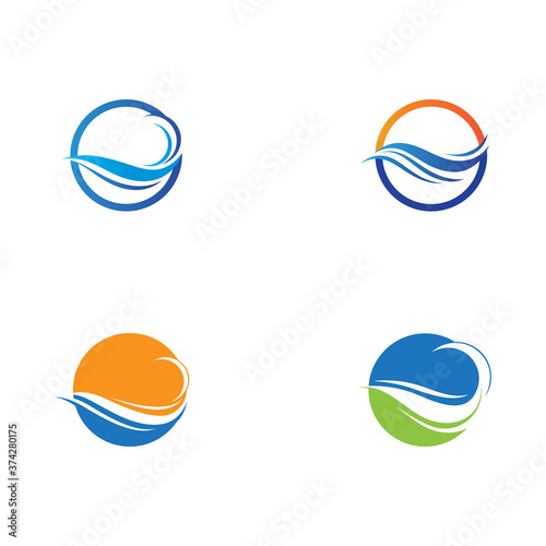 Set of Water wave logo icon illustration