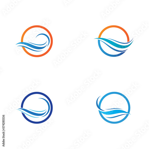 Set of Water wave logo icon illustration