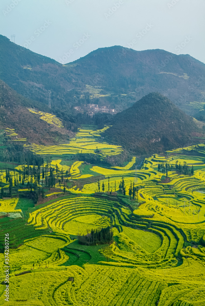Yun Nan - China : Aerial View Of The Terraced Field In China Yun Nan