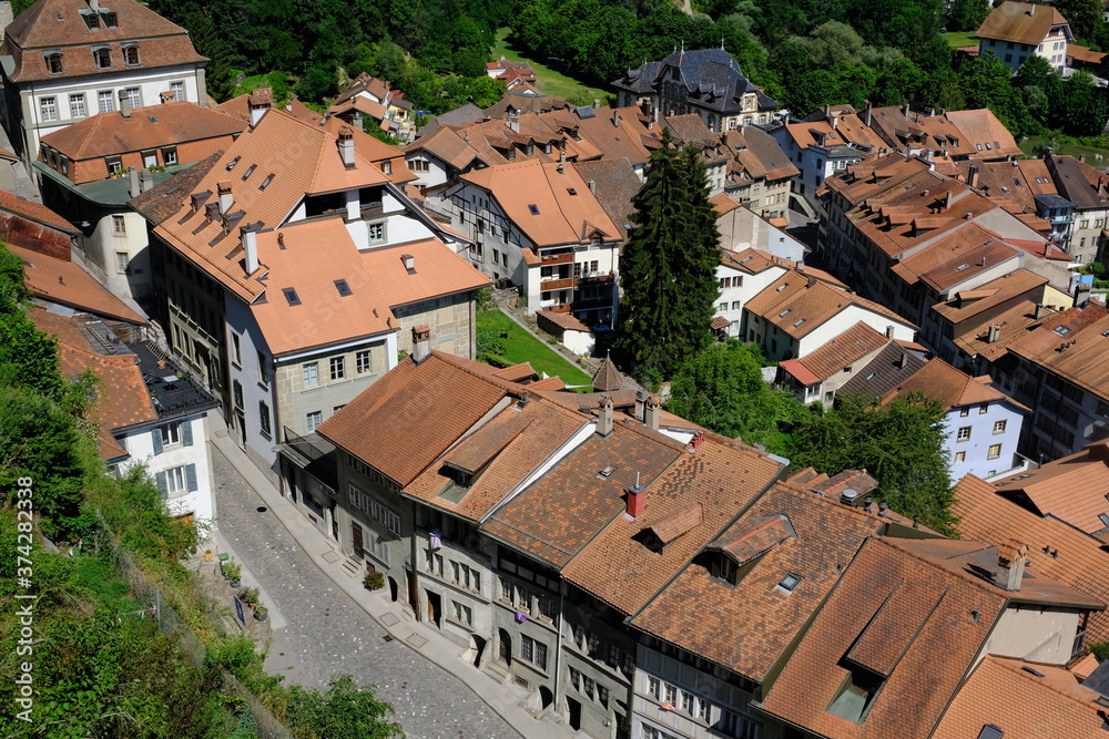 Fribourg Old town rooftops, Fribourg, Switzerland