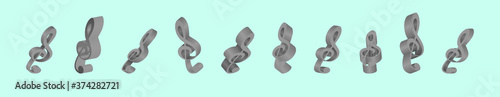 set of various musical note icon design templates. vector illustration