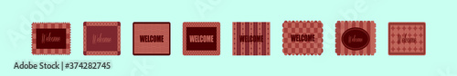 set of various welcome mat  cartoon icon design templates. vector illustration