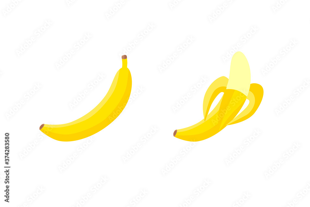 EPS 10 vector. A banana made in simple flat style isolated on white background. Good for projects.