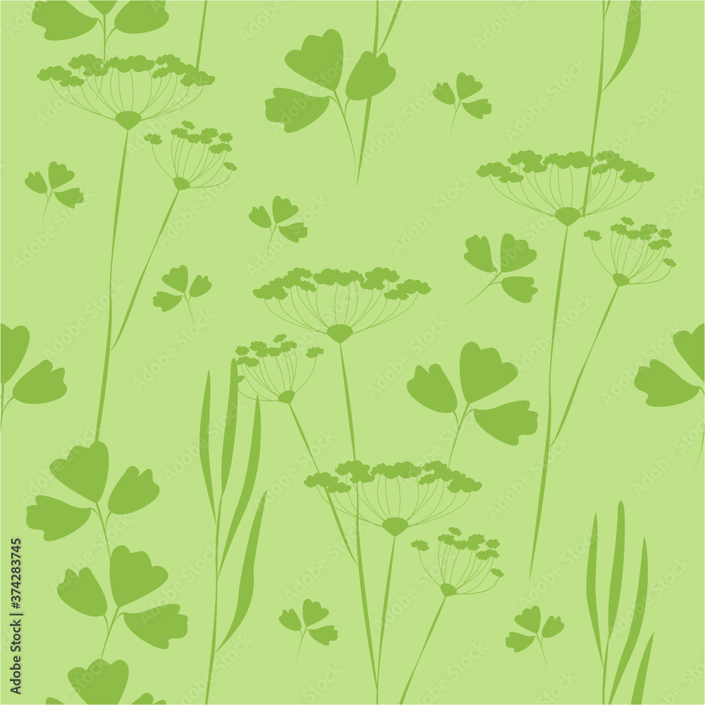Obraz premium Pattern field flowers. Background witch wild meadow herbs for fabric, wrapping, prints. 