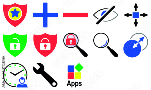 13 icones logicielles vectorielles