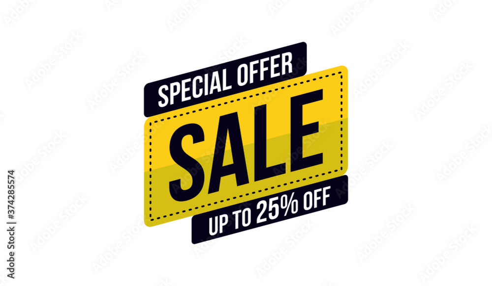 Fototapeta premium special offer sale up to 25 percent off the banner, sign vector eps