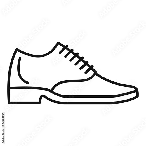 Man shoe repair icon. Outline man shoe repair vector icon for web design isolated on white background