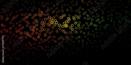 Dark green, yellow vector layout with circle shapes.