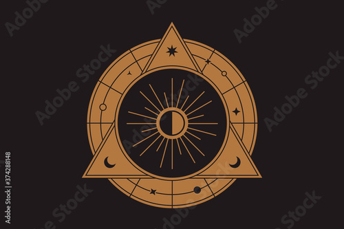 Sacred Geometry. Solar system, space objects.