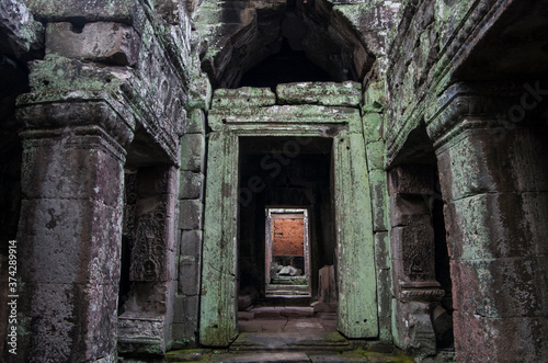 Ruins of Angkor Wat  ancient Khmer Empire  Siem Reap in Cambodia
