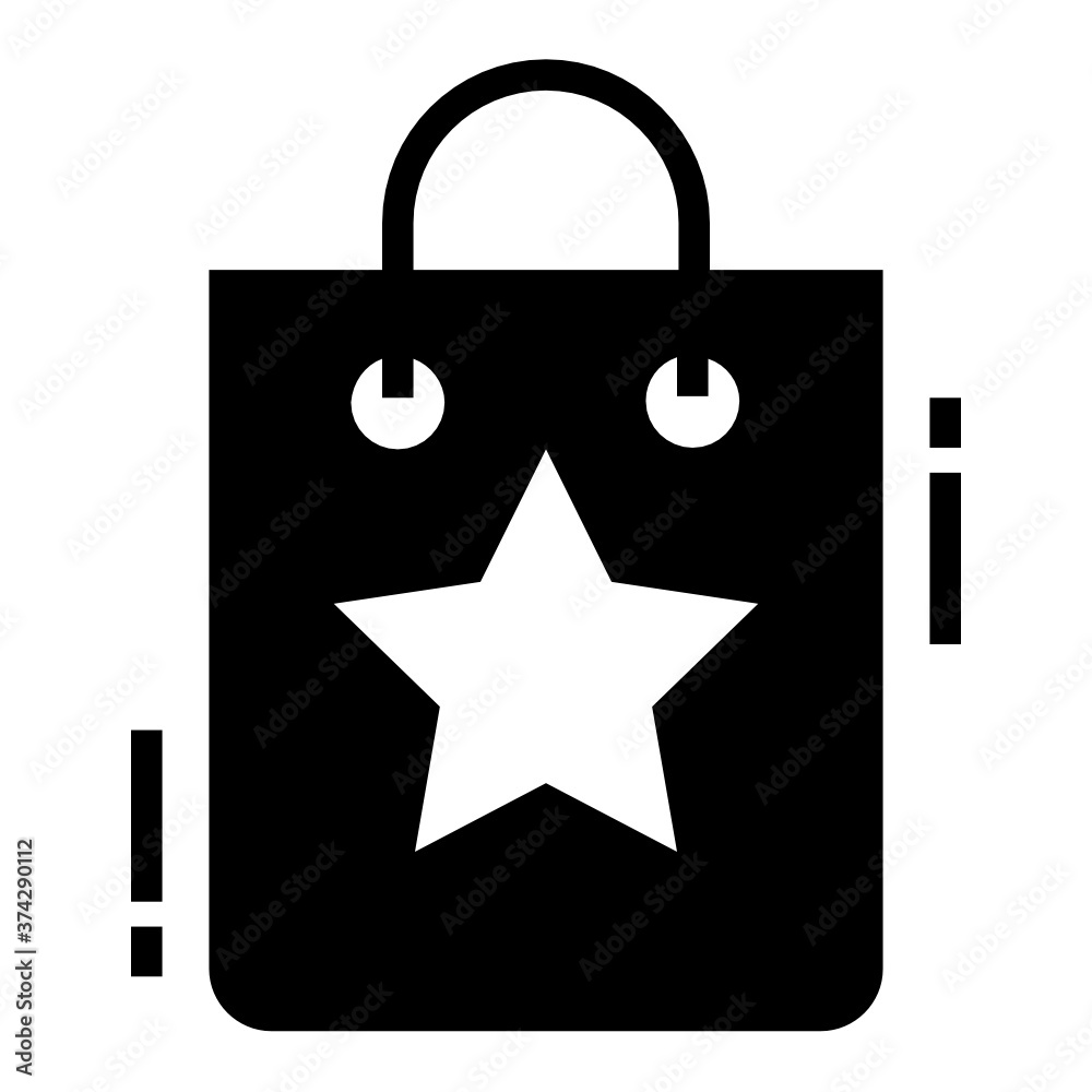 Favorite shopping, star on a shopping bag in filled style
Favorite shopping, star on a shopping bag in filled style