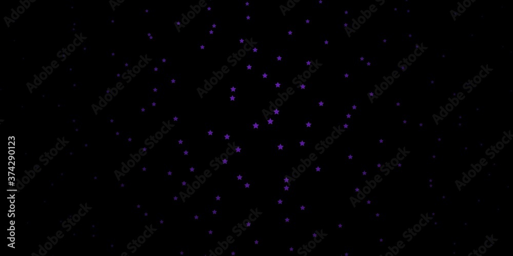 Dark Purple vector texture with beautiful stars. Blur decorative design in simple style with stars. Pattern for new year ad, booklets.