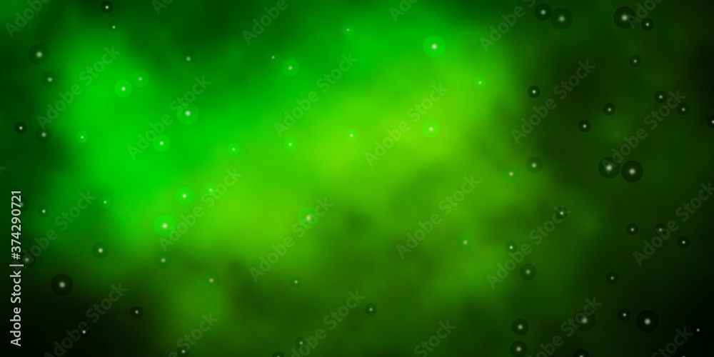 Fototapeta premium Dark Green vector layout with bright stars. Shining colorful illustration with small and big stars. Design for your business promotion.