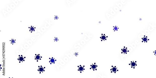 Light pink, blue vector pattern with coronavirus elements.