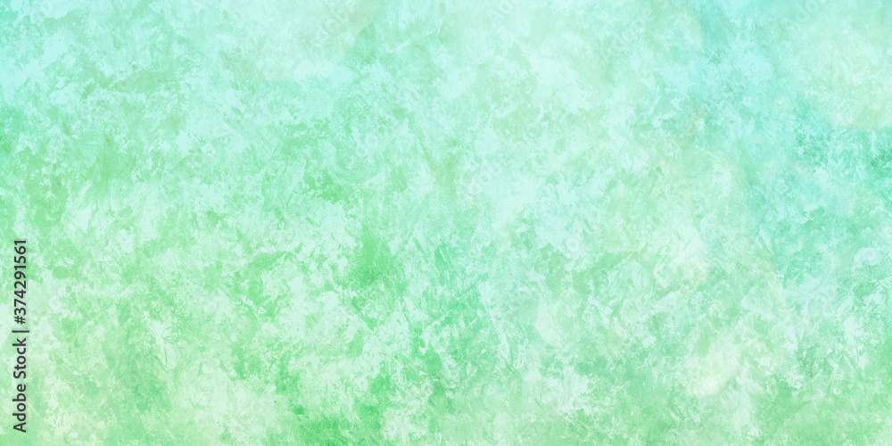 Abstract green or turquoise background with flecks of sunlight. Shabby long background.