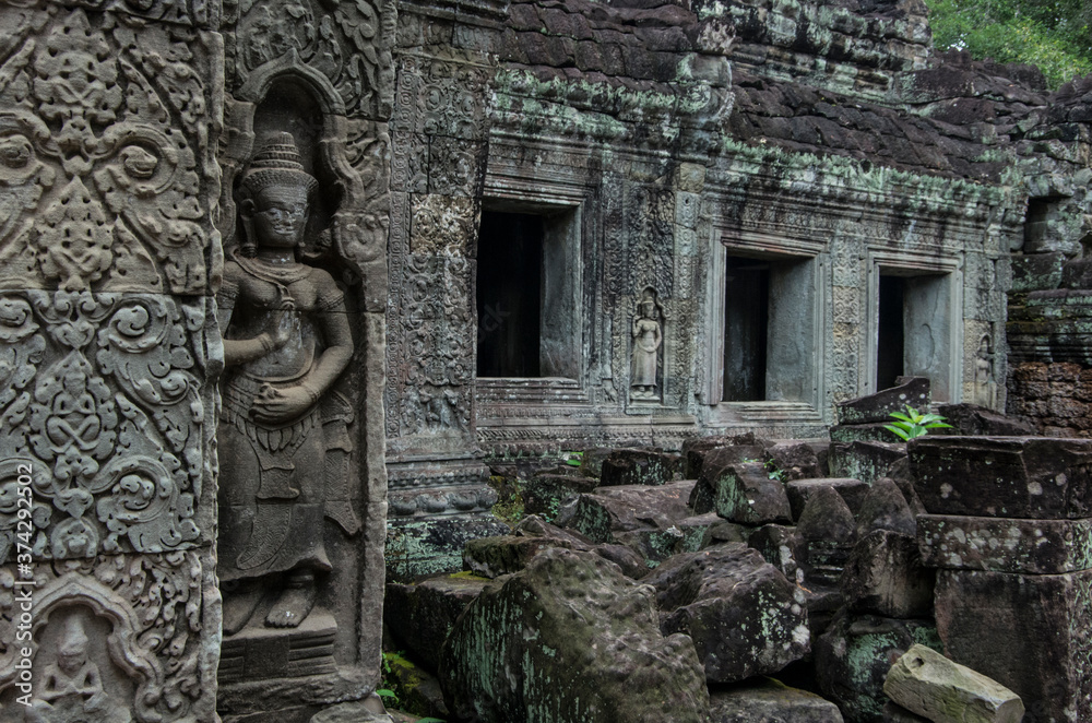 Ruins of Angkor Wat, ancient Khmer Empire, Siem Reap in Cambodia