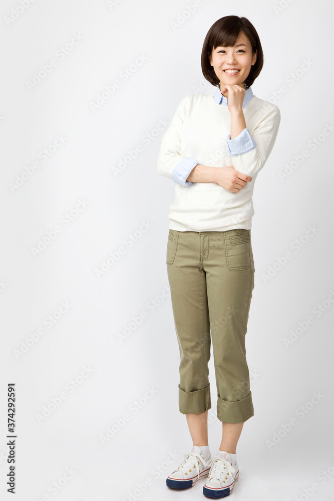 young woman in casual dress young woman in casual dress