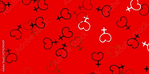 Light Yellow vector background with woman symbols.