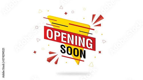 Opening Soon banner Animation on Transparent Background