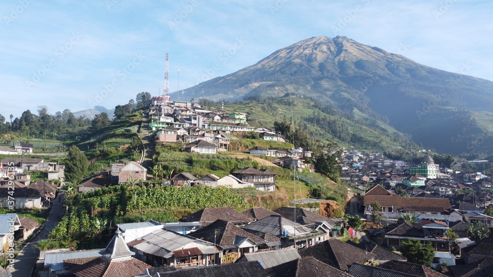the view on the slopes of the village of Sumbing mountain