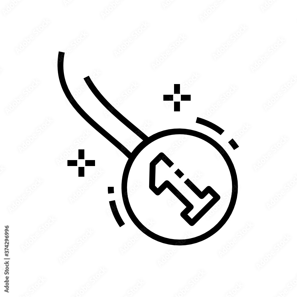 Medal number one icon, prize medal in a ribbon concept Medal number one icon, prize medal in a ribbon concept