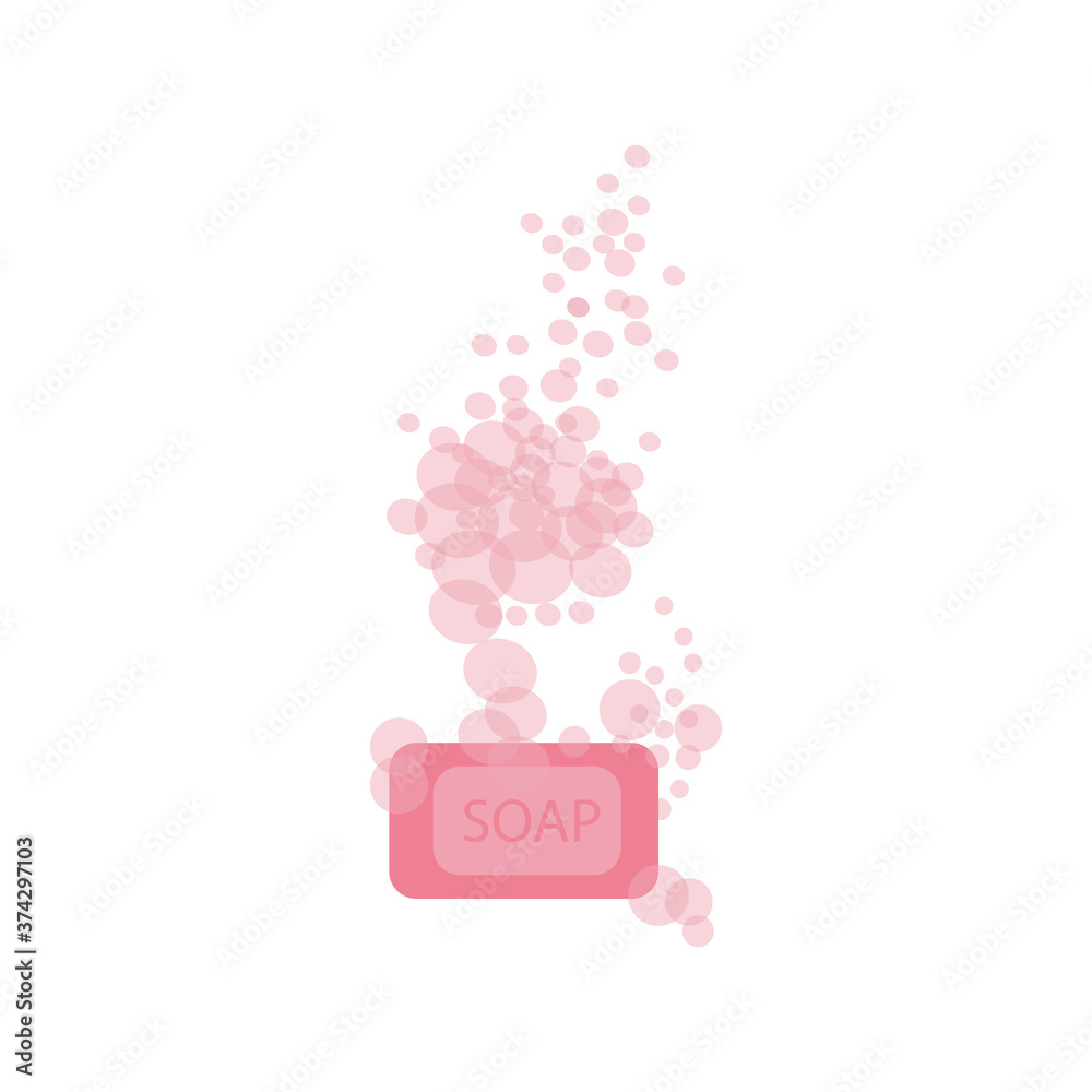 The icon color of hand soap. Antibacterial soap. Disinfection of the hands. Isolated vector illustrations