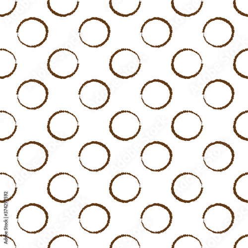 Bubbles seamless background, simple illustration. brown coffe blots trace from a glass