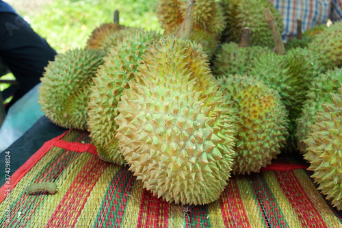 Durian has not been peeled.