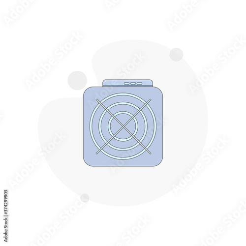Mining Asic Device isolated vector flat illustration on white